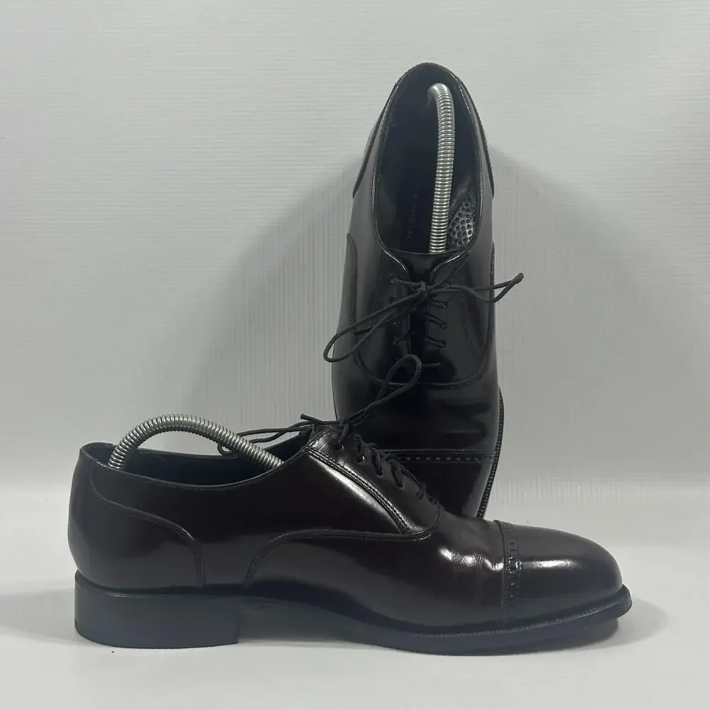 Florsheim Dress Shoes Mens Size 8 Burgundy Leather Cap Toe Oxford 17067-05